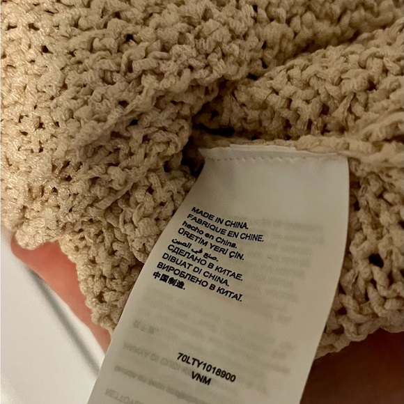 bebe Tan Beige Nude Knit Crochet Sheath Bodycon Dress - Picture 7 of 7